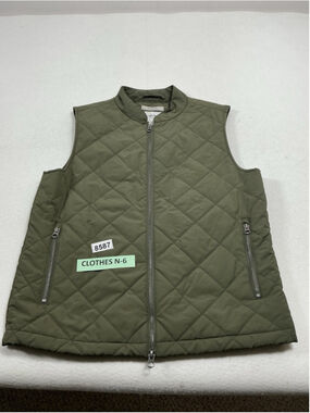 Mens Excellent Condition Good Fellow & Co Quilted Vest Medium Olive Green
